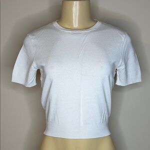 Divided Classic White Short-Sleeve Knit Top Size S